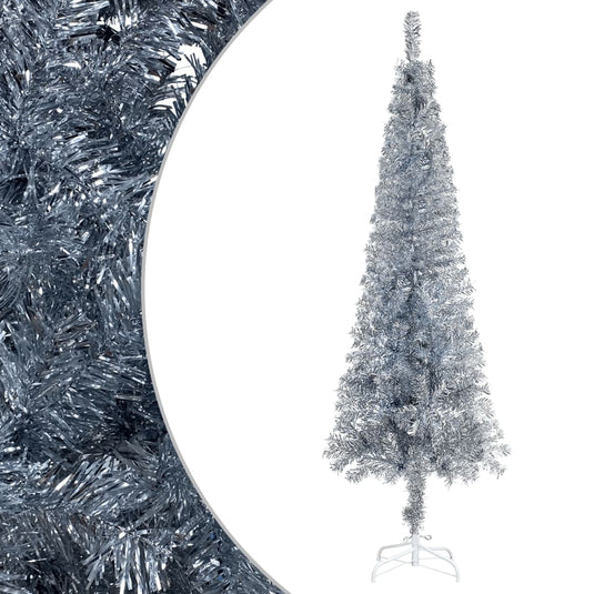 VidaXL Kerstboom smal 180 cm zilverkleurig
