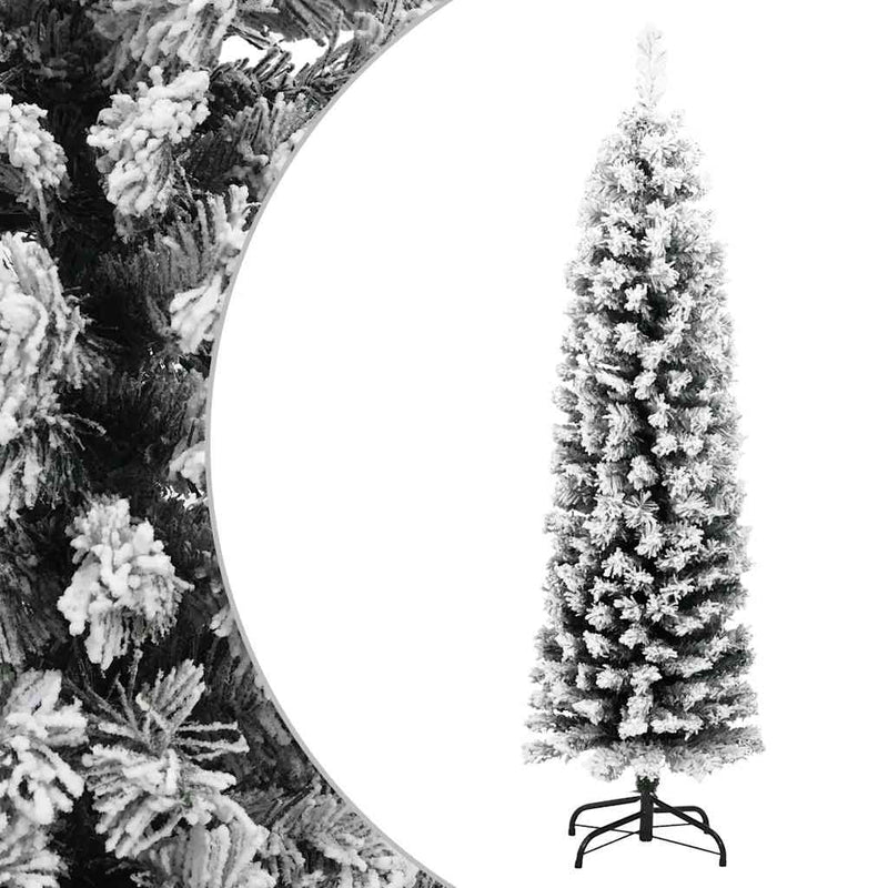 Load image into Gallery viewer, Vidaxl kunstkerstboom met sneeuw smal 120 cm pvc groen
