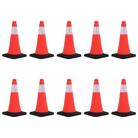 Vidaxl verkeerskegels met zware basis 10 st reflecterend 50 cm