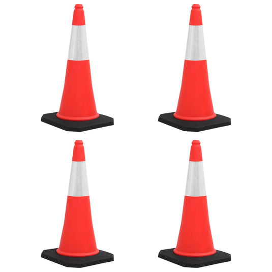 Vidaxl verkeerskegels met zware basis 4 st reflecterend 75 cm