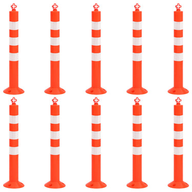 Vidaxl verkeerspalen met ketting 10 st 75 cm pe