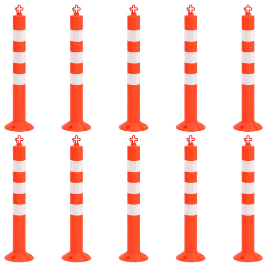 Vidaxl verkeerspalen met ketting 10 st 75 cm pe