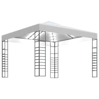Vidaxl tuinpaviljoen met led-lichtslinger 3x3 m wit