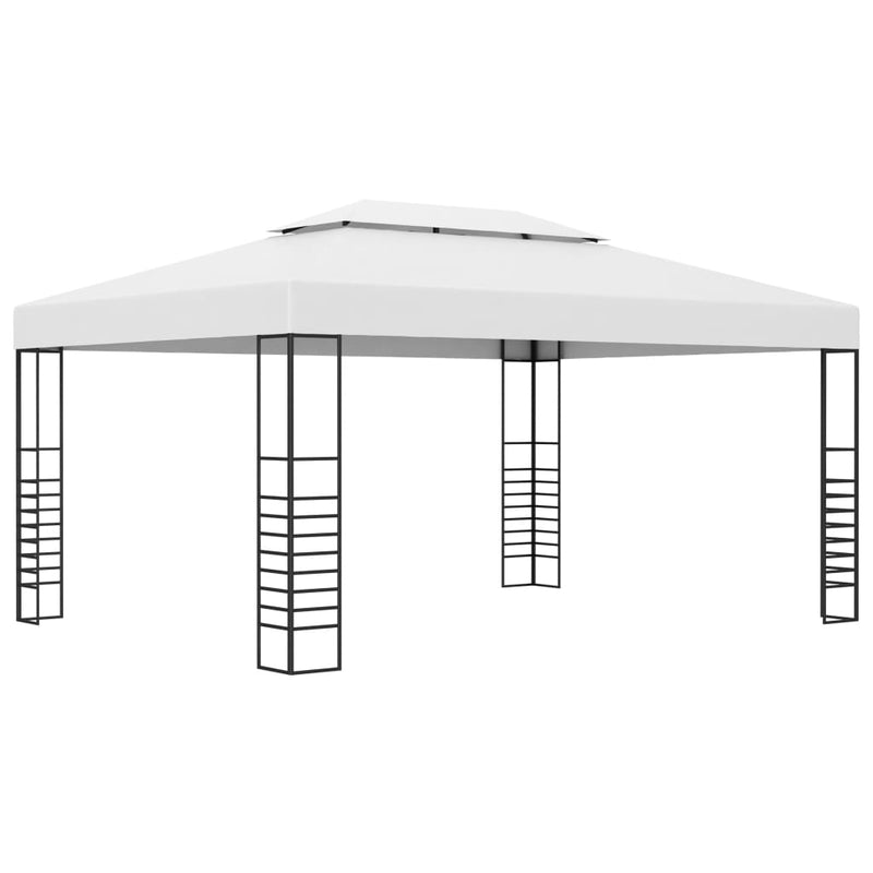 Load image into Gallery viewer, VidaXL Prieel met LED-lichtslinger 4x3x2,7 m wit
