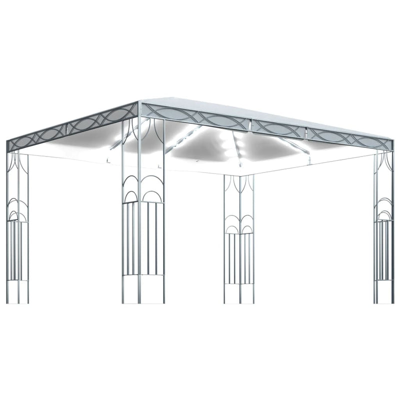 Load image into Gallery viewer, VidaXL Prieel met LED-lichtslinger 400x300 cm crèmekleurig
