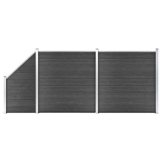 VidaXL Schuttingpanelenset 446x(105-186) cm HKC zwart