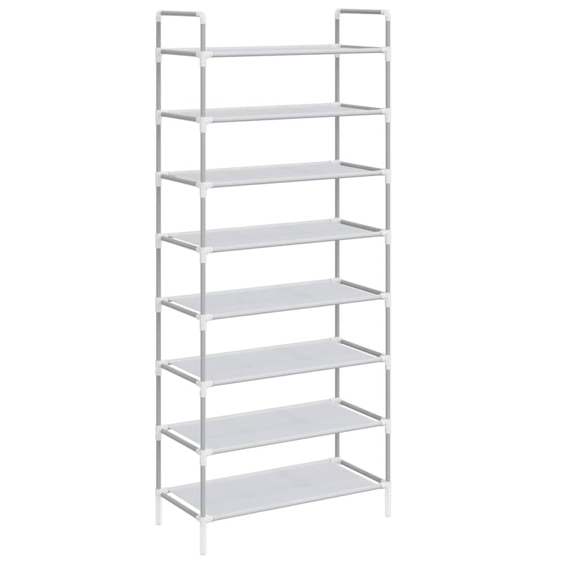 Load image into Gallery viewer, Vidaxl schoenenrek met 8 schappen metaal en nonwoven stof zilverkleur
