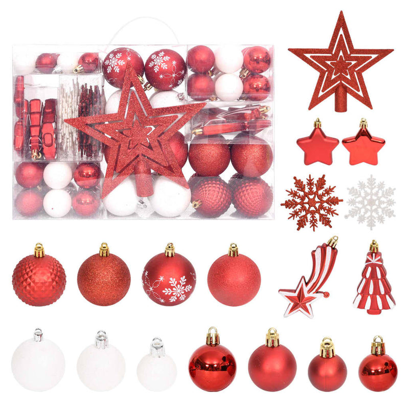 Load image into Gallery viewer, VidaXL 108-delige Kerstballenset rood en wit
