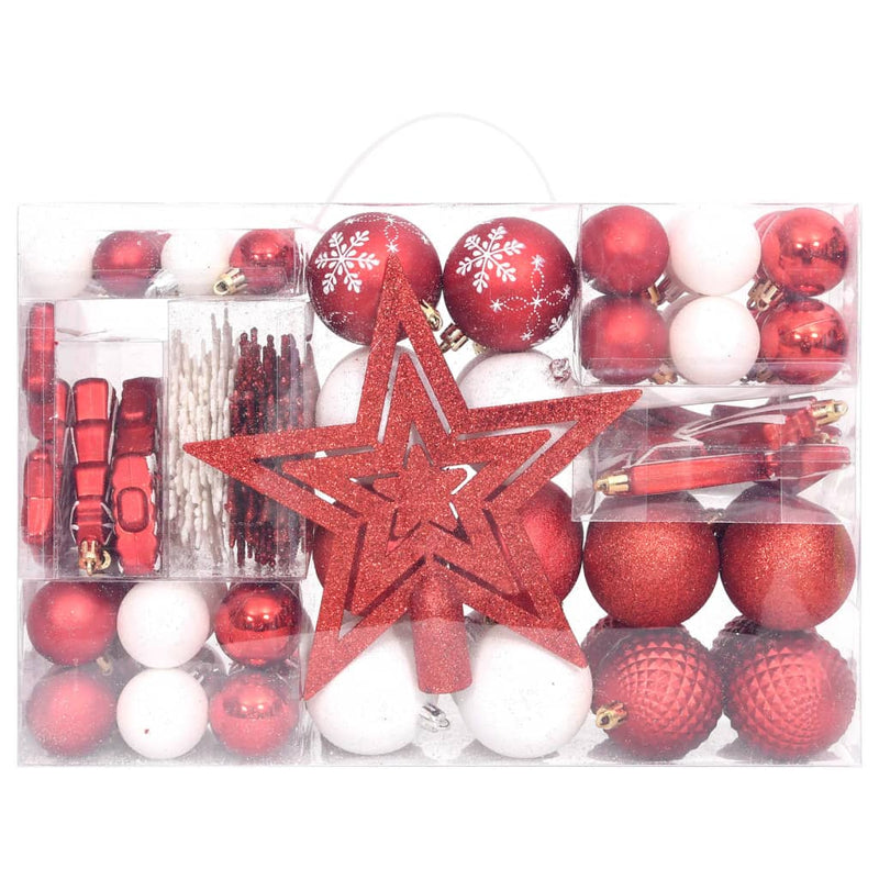 Load image into Gallery viewer, VidaXL 108-delige Kerstballenset rood en wit
