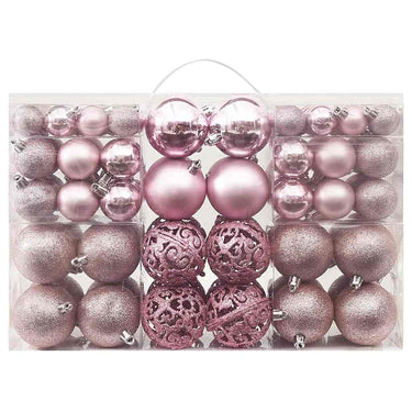 Vidaxl 100-delige kerstballenset roze