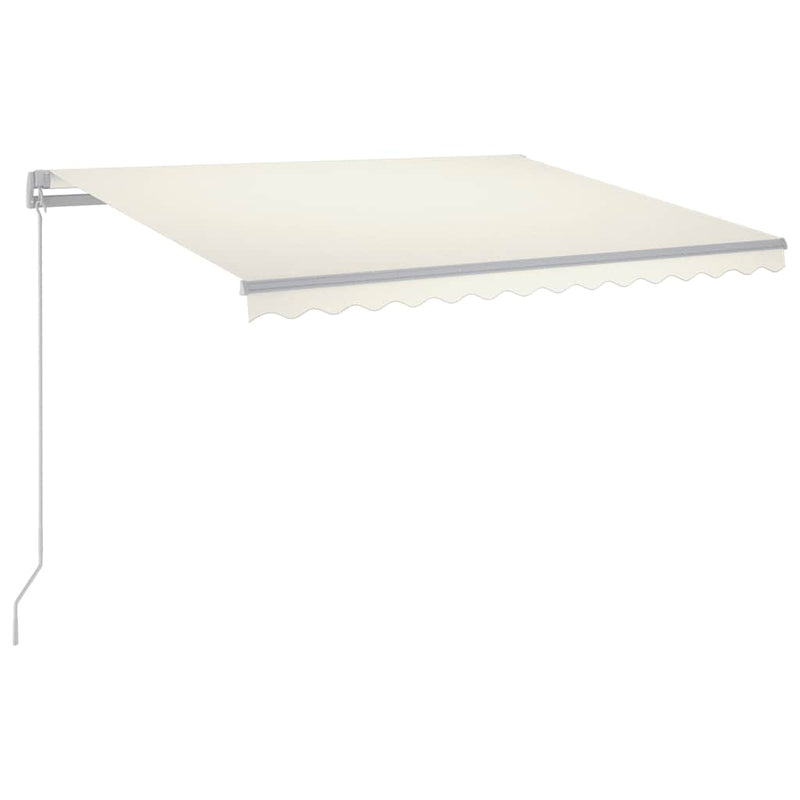 Load image into Gallery viewer, Vidaxl luifel handmatig uittrekbaar met led 300x250 cm crèmekleurig
