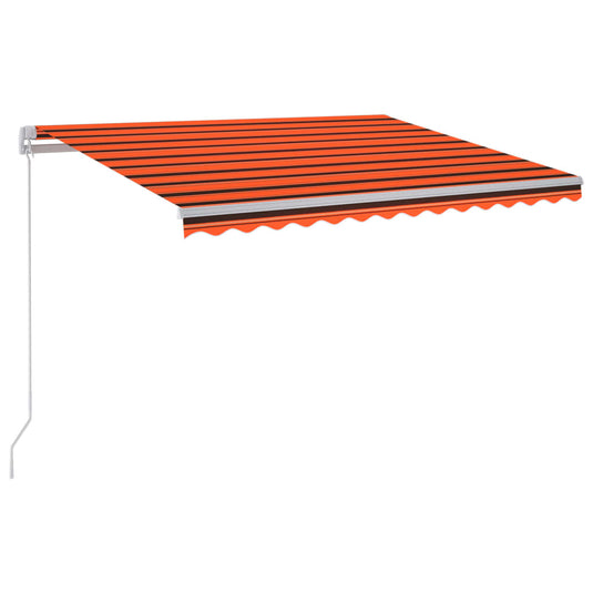 Vidaxl luifel handmatig uittrekbaar met led 300x250 cm oranje en bruin