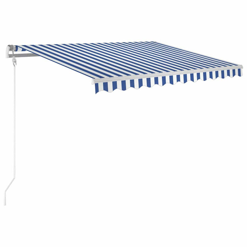 Load image into Gallery viewer, Vidaxl luifel automatisch uittrekbaar 300x250 cm blauw en wit
