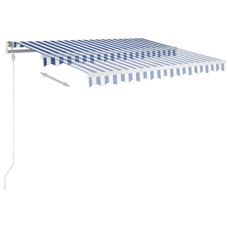 Load image into Gallery viewer, Vidaxl luifel automatisch uittrekbaar 300x250 cm blauw en wit
