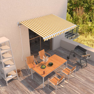 Vidaxl luifel handmatig uittrekbaar 350x250 cm geel en wit