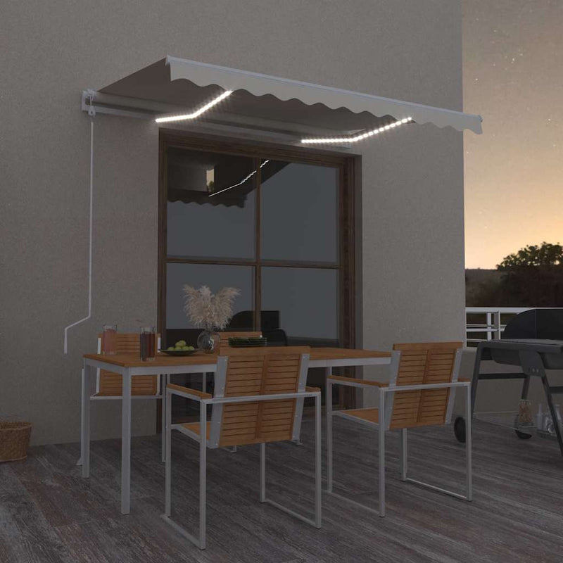 Load image into Gallery viewer, Vidaxl luifel automatisch met led en windsensor 350x250 cm crèmekleur
