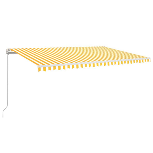 VidaXL Luifel automatisch uittrekbaar 500x300 cm geel en wit