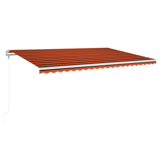 VidaXL Luifel automatisch met LED windsensor 500x300 cm oranje bruin
