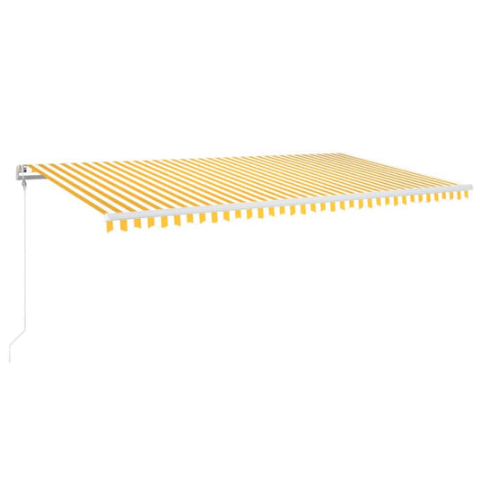 VidaXL Luifel automatisch met LED en windsensor 600x300 cm geel en wit