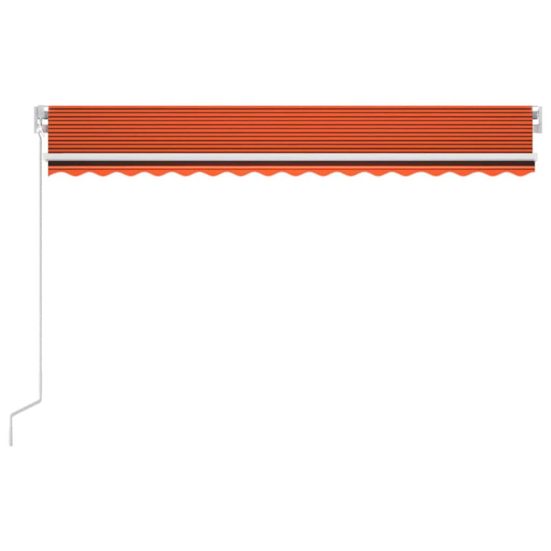 Load image into Gallery viewer, VidaXL Luifel handmatig uittrekbaar met LED 400x350 cm oranje en bruin
