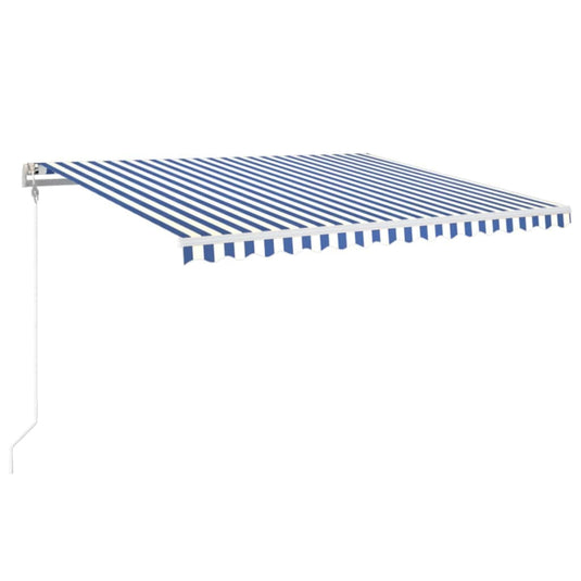 VidaXL Luifel automatisch met LED en windsensor 400x350 cm blauw wit