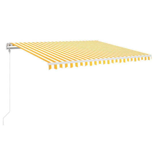 VidaXL Luifel automatisch met LED en windsensor 450x350 cm geel wit