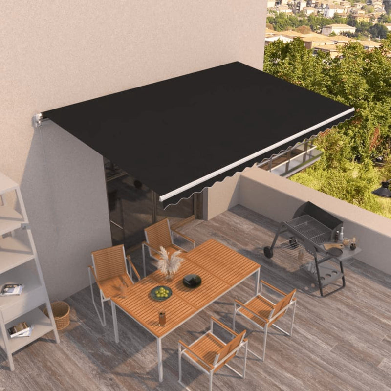 Load image into Gallery viewer, VidaXL Luifel handmatig uittrekbaar 500x350 cm antracietkleurig
