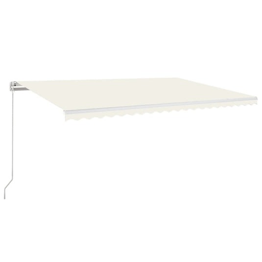 VidaXL Luifel handmatig uittrekbaar met LED 500x350 cm crèmekleurig