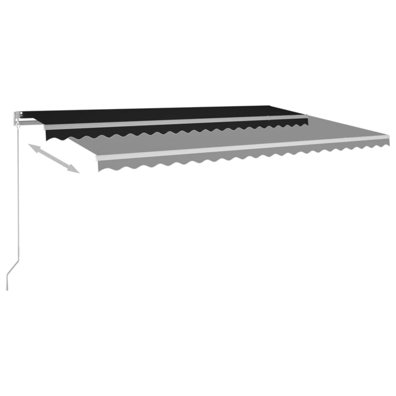 Load image into Gallery viewer, VidaXL Luifel handmatig uittrekbaar met LED 500x350 cm antracietkleur

