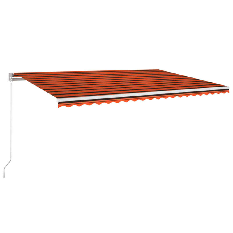Load image into Gallery viewer, VidaXL Luifel handmatig uittrekbaar met LED 500x350 cm oranje en bruin

