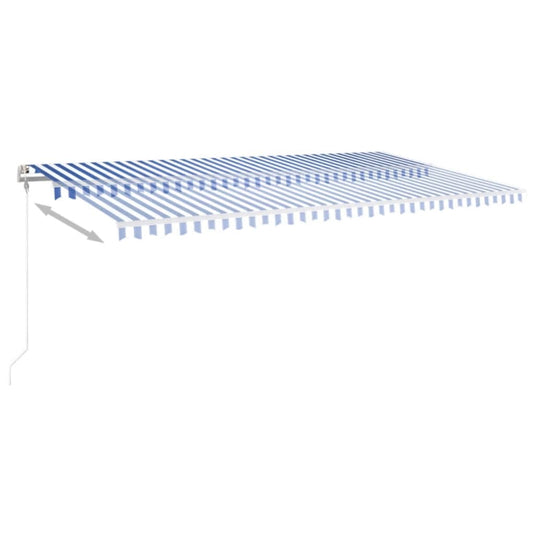 VidaXL Luifel automatisch uittrekbaar 600x350 cm blauw en wit