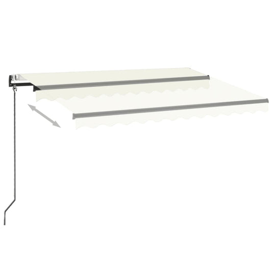 VidaXL Luifel automatisch met LED en windsensor 350x250 cm crèmekleur