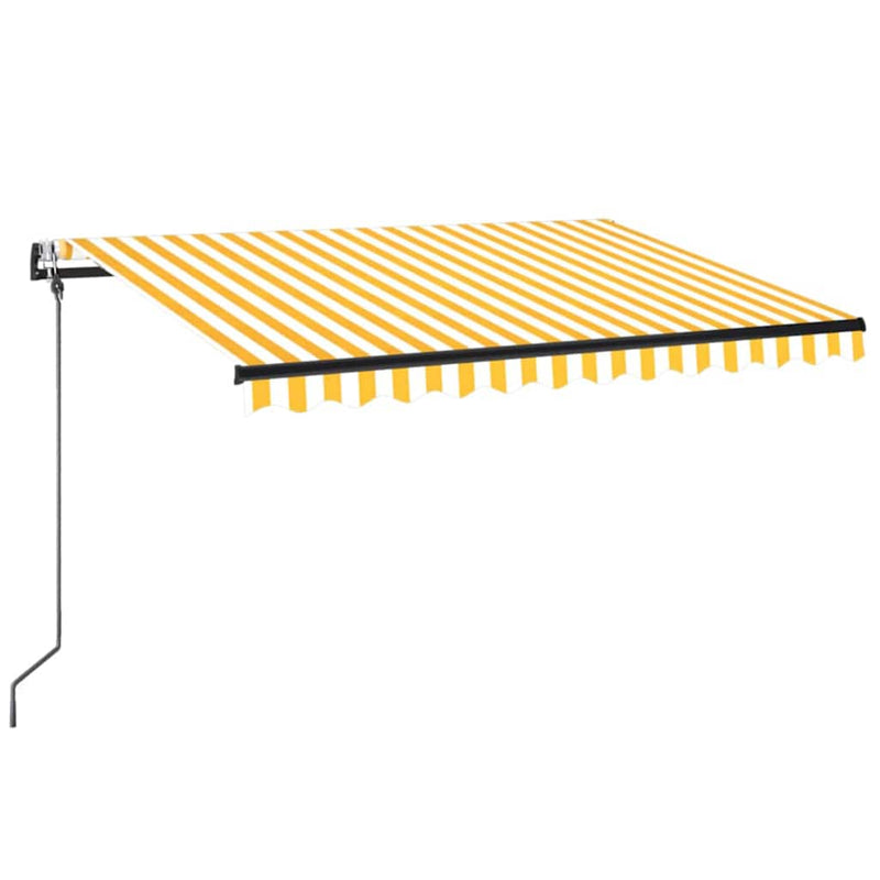 Load image into Gallery viewer, Vidaxl luifel automatisch met led en windsensor 350x250 cm geel en wit
