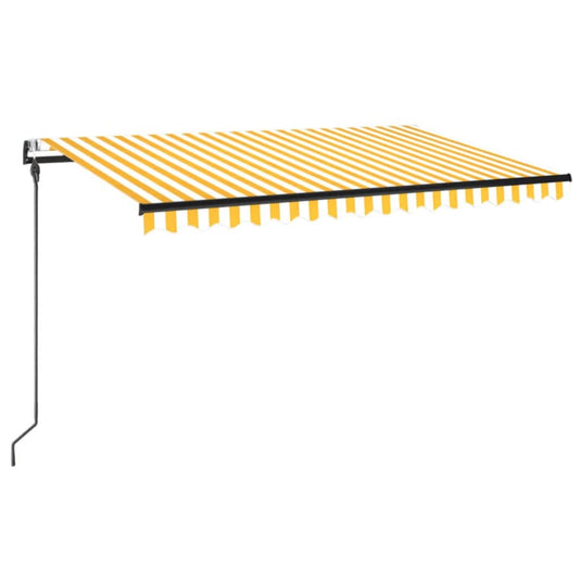 VidaXL Luifel automatisch uittrekbaar 450x300 cm geel en wit