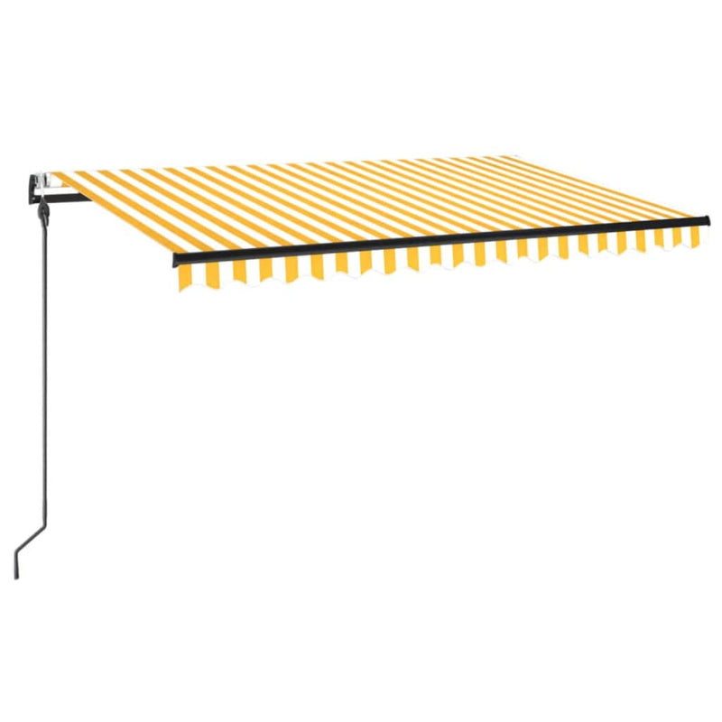 Load image into Gallery viewer, VidaXL Luifel automatisch uittrekbaar 450x300 cm geel en wit

