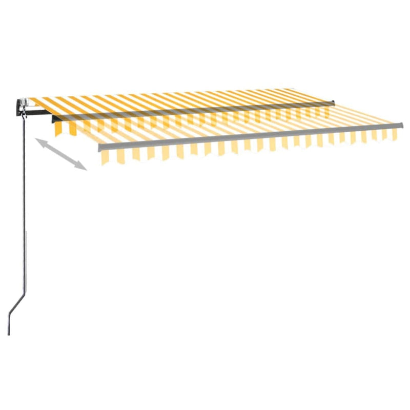 Load image into Gallery viewer, VidaXL Luifel automatisch uittrekbaar 450x300 cm geel en wit
