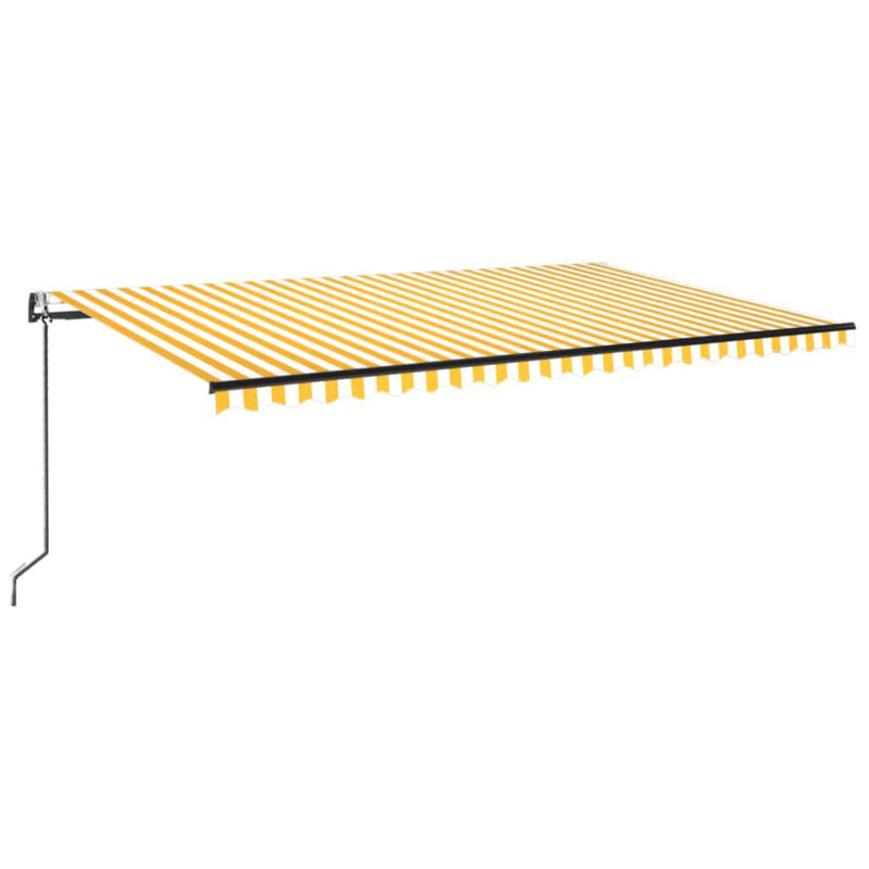 Load image into Gallery viewer, VidaXL Luifel automatisch met LED en windsensor 500x300 cm geel en wit
