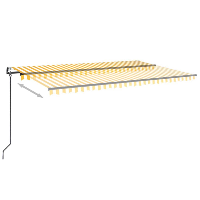 Load image into Gallery viewer, VidaXL Luifel automatisch met LED en windsensor 500x300 cm geel en wit
