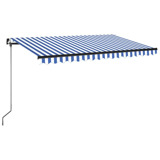 VidaXL Luifel handmatig uittrekbaar 400x350 cm blauw en wit