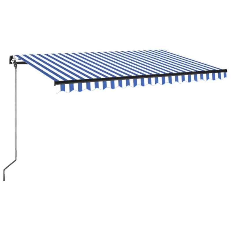Load image into Gallery viewer, VidaXL Luifel handmatig uittrekbaar 400x350 cm blauw en wit
