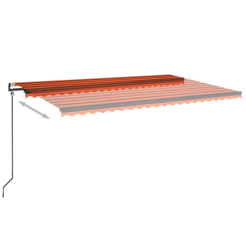 Load image into Gallery viewer, VidaXL Luifel automatisch met LED windsensor 500x350 cm oranje bruin
