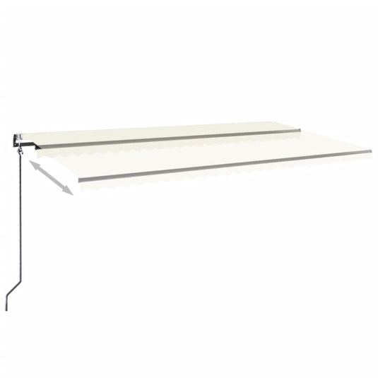VidaXL Luifel automatisch met LED en windsensor 600x350 cm crèmekleur