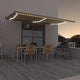 VidaXL Luifel automatisch met LED en windsensor 600x350 cm geel en wit