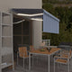 Vidaxl luifel met rolgordijn, led en windsensor 3x2,5 m blauw en wit