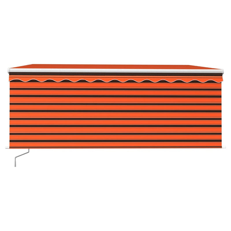 Afbeelding laden in galerijviewer, Vidaxl luifel handmatig uittrekbaar rolgordijn 3,5x2,5 m oranje bruin
