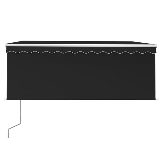 VidaXL Luifel met rolgordijn, LED en windsensor 3,5x2,5 m antraciet