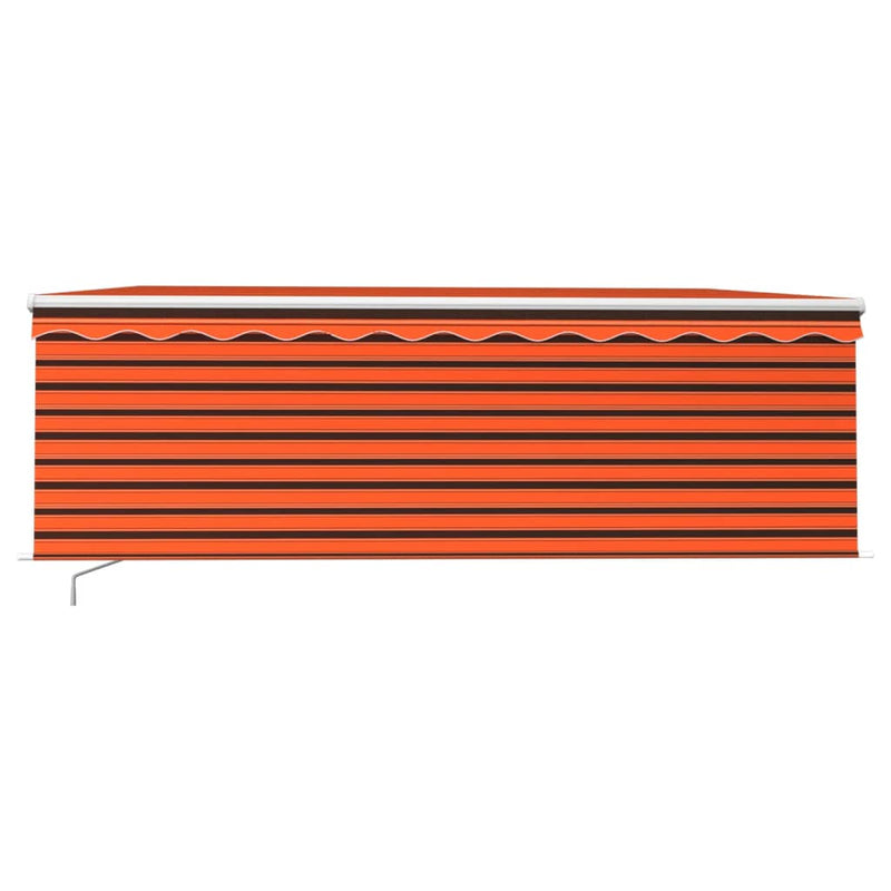 Load image into Gallery viewer, VidaXL Luifel handmatig uittrekbaar rolgordijn LED 4x3 m oranje bruin

