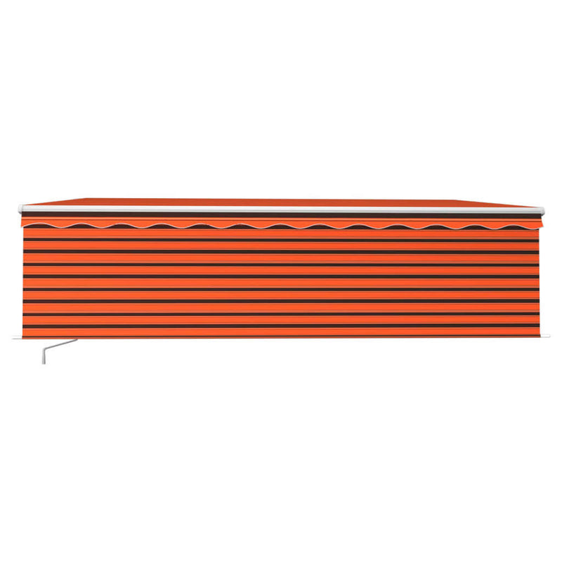 Load image into Gallery viewer, VidaXL Luifel handmatig uittrekbaar rolgordijn LED 5x3 m oranje bruin
