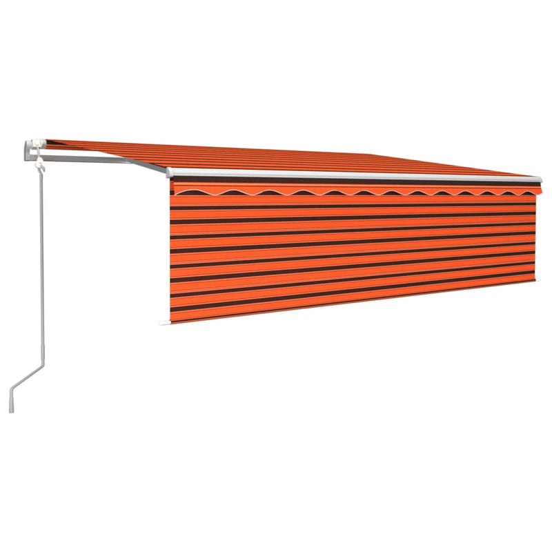 Load image into Gallery viewer, VidaXL Luifel automatisch uittrekbaar rolgordijn 5x3 m oranje en bruin
