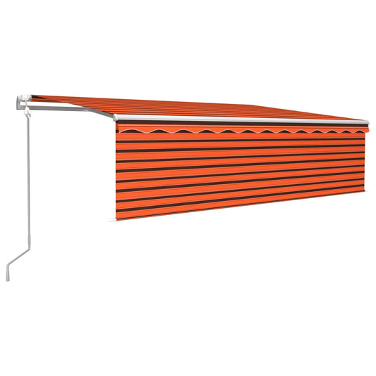 VidaXL Luifel automatisch uittrekbaar rolgordijn 5x3 m oranje en bruin